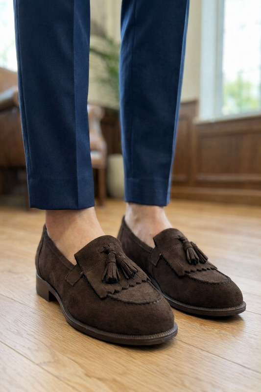 Soleortho Bruna Mocka Loafers Med Tofsar, Dam